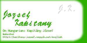 jozsef kapitany business card
