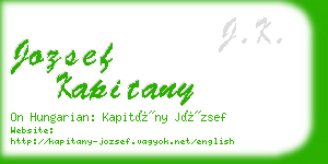 jozsef kapitany business card